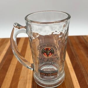 VINTAGE BACARDI OAKHEART SPICED RUM EL RON MURCI’ELAGO  12 Oz.  GLASS MUG STEIN
